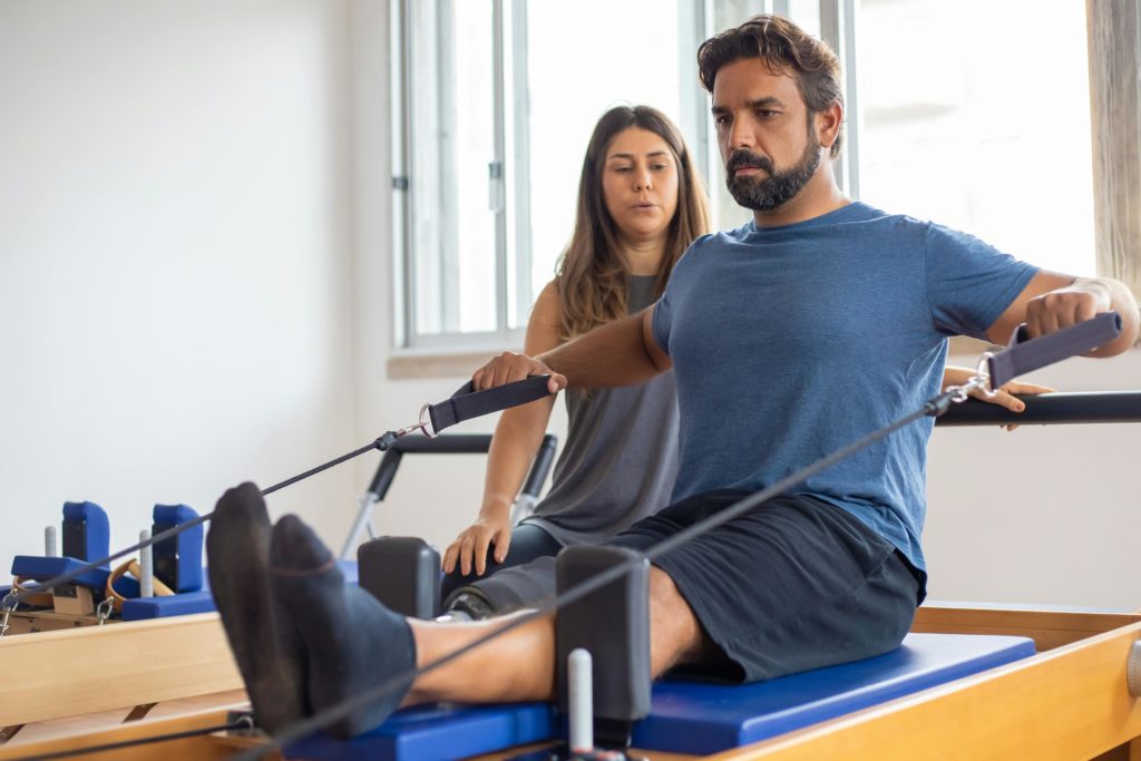 Man working on physical therapy