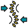 Spine alignment illustration with arrows showing movement.